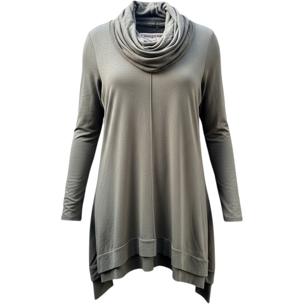 Cupio Blush Olive Green Cowl Neck Tunic Top Long Sleeve Plus Size 2X CM47511W